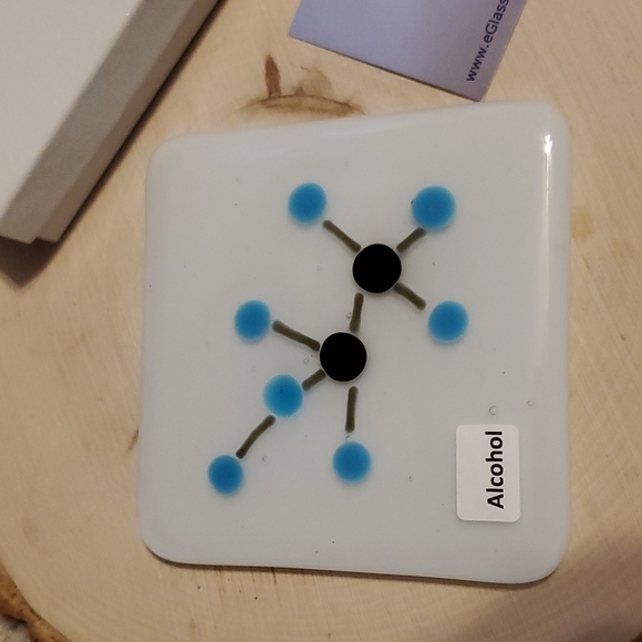 eGlassyLady Alcohol Ethanol Chemical Formula Handmade Glass Coaster - Picture 2 of 4